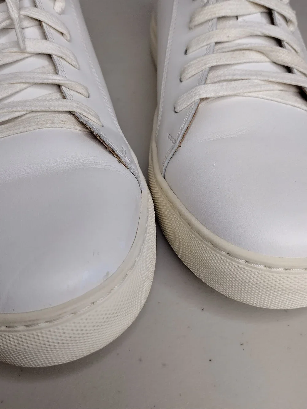 Suitsupply White Leather Low-Top Lace-Up Sneakers Sz 11